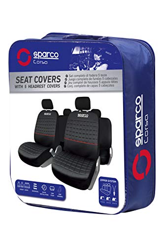 Sparco SPC1042RS Set Coprisedili Per Auto, Lazio, Rosso - 3