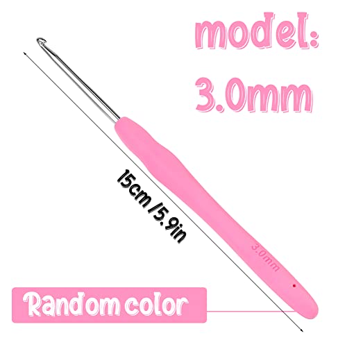 Image of Crochet Hook, 3.0 mm Ergonomic Crochet Hook, Crochets Needles, Ergonomic Handle, Knitting Needles with Soft Handle Beginners and Experienced Crocheting Hobbyists (3.0 mm)