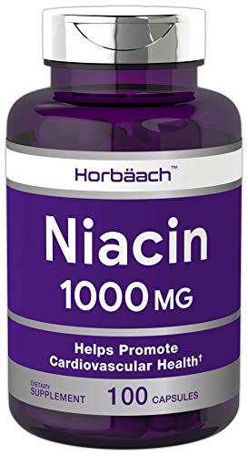 Niacin 1000mg 100 Capsules | Non-GMO, Gluten Free | Vitamin B3 |