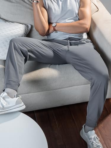 Image of DAMENSCH Men Mid Rise Regular Fit Cotton Blend Solid Moisture Wicking Antimicrobial Zipper Pocket Super Comfortable Baby Terry Lounge Joggers
