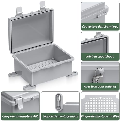 Boîte électrique étanche IP67 boîtier plastique ABS résistant aux intempéries - 4