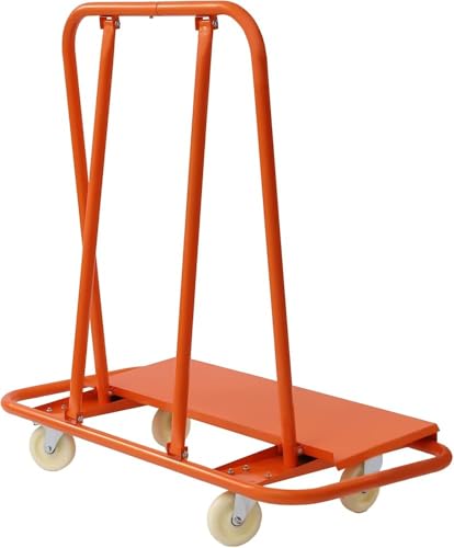 Carrello da trasporto con 4 ruote in gomma piena, capacità di carico di 997,9 kg, per la movimentazione di lastre e cartongesso