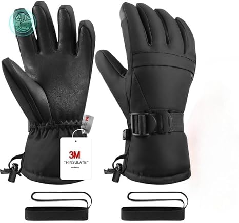 Ski Gloves, Waterproof Snow Gloves Winter Gloves, Windproof Touchscreen Cold Weather Gloves for Men Women Kids