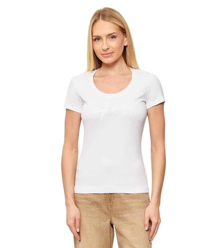 GUESS T-shirt femme strass rose ES26GU20 W6RI24J1314 A627, Medium