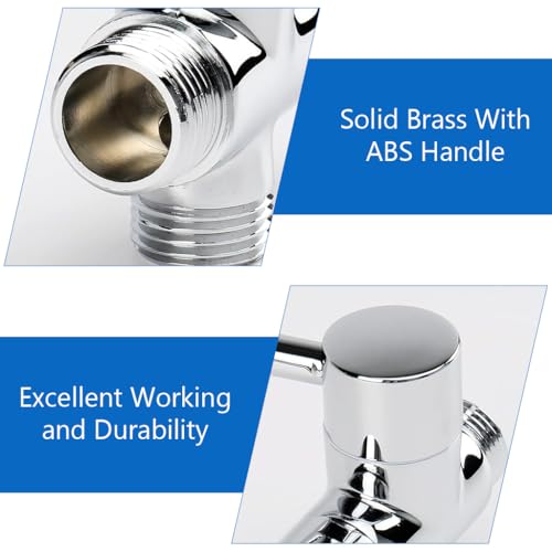 Image of HASTHIP 3 Way Shower Diverter Valve Plated Copper, G1 /2 Thread for Bathroom | Controls Water Routing, Supports Handheld Shower, Bidet or Sprayer, Plated Copper Body, Lever Operation