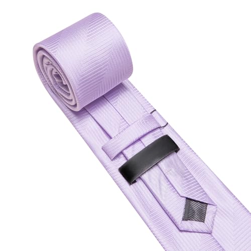 Image of Barry.Wang Silk Men Ties Formal Stripes Necktie and Tie Clip for Wedding Party Business Fashion Classic