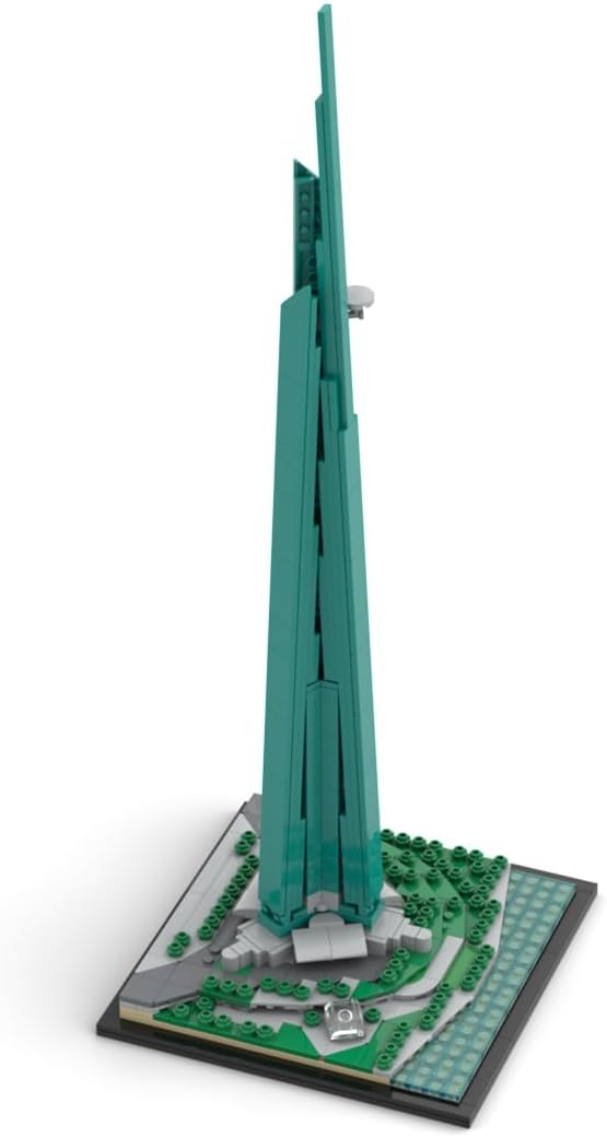 1/2000 Scale Street MOC Saudi Skyscraper Building Blocks Set, World-Famous Landmark The Jeddah Tower Model Kit Designed by Taters, Ideal for Block Lovers/Modern Building Lovers (554PCS)