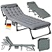 STEELSØN Nysaris Sonnenliege Klappbar – Strandliege in Grau – Gartenliege wetterfest – Liegestuhl mit Polsterauflage – handliche Campingliege leicht – Outdoor Liege verstellbare Lehne – bis 180 kg