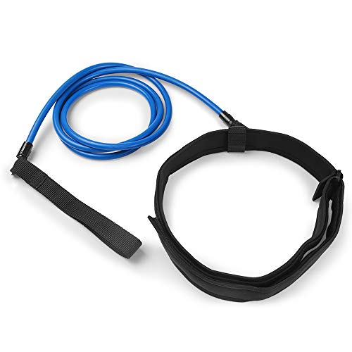 WOLFWILL Swim Resistance Belt Bungee Training Belt - Swim Exerciser Belt with Elastic Tether Storage Mesh Bag for Adults Children Swimmer Amateurs