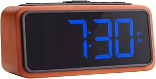 Alarm Clock Radio Digital Wooden Fm Alarm Clock with Large Led Display Brightness Dimmer and Snooze Dual Alarm 12/24h