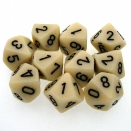 10-sided Dice: Opaque Ivory