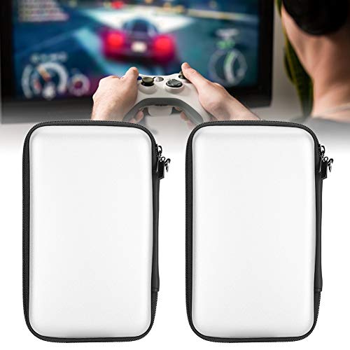 Image of 2Pcs Portable Storage Bag Carry Case EVA Protective Hard Bag for 3DS XL 3DS 3DS Handheld Game Consoles, Hard Shell Carrying Case with 8 Game Card Slots, All Around Zipper(Silver