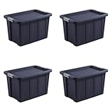 Sterilite 15278N04 Latching Tote, 30 Gallon, Dark Indigo Lid and Base with Titanium