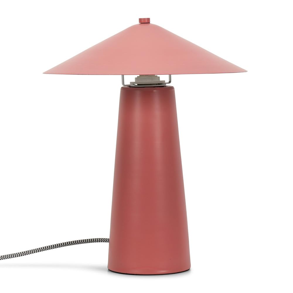 Valuelights Coral Axel Metal Table Lamp With Tapered Lampshade