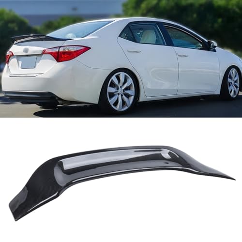 2014-2019 Compatible with Toyota Corolla Sedan Rear Trunk Spoiler, R Style Duckbill Design, Carbon Fiber Pattern ABS – WheelX