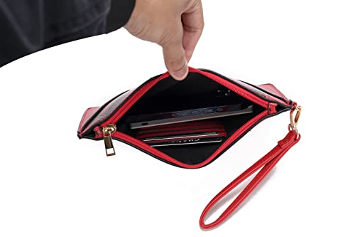 Bolso Tote para mujer con muñequera, cuero vegano con relieve de serpiente miniatura 7