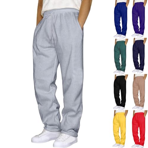 Baggy Sweatpants Men Athletic Workout Cargo Pants Casual Wide Leg Open Bottom Straight Leg Joggers with Pockets4