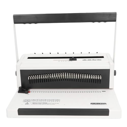 Gedourain Máquina Encuadernadora de Libros, Máquina Encuadernadora con Peine de Paso 3:1 de Amplia Aplicación para Oficina, Escuela, Imprenta, Acero de Aleación