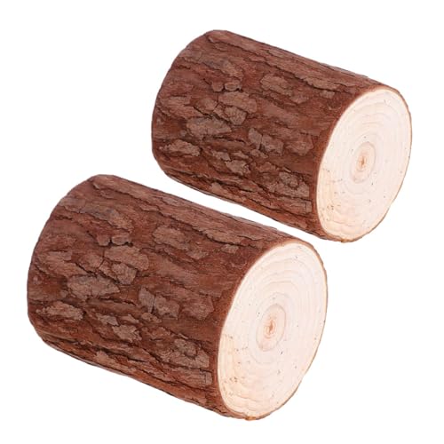 WESIEVYA 2 Piezas decoración de accesorios de pila de madera tubo de subida minitocón de árbol home decor decoração casa plantas artificiales exterior taburetes de madera modelo de juguete