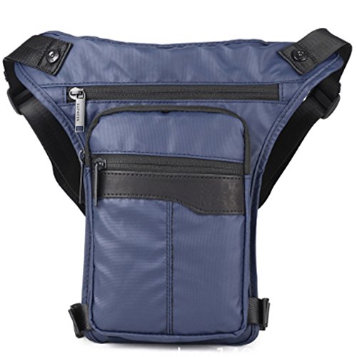 FiveloveTwo - Riñonera de cintura impermeable para muslo táctico militar para piernas de camping, senderismo, motocicleta, ciclismo, color azul oscuro