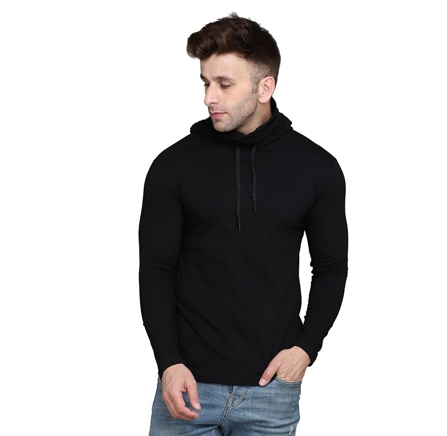 geum Men's Full Sleeve Hooded T-Shirt with Built-in Face Cover | Lightweight Activewear for Outdoor & Casual Use-picture-56