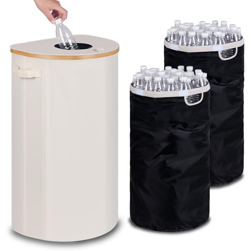 efluky Pfandflaschen Sammelbehälter mit Deckel, 100L Gro...