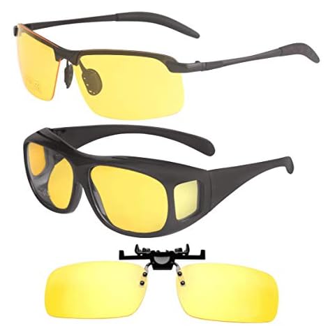 Riccardo Materossi 3 Pack Night Vision Glasses For Driving | Anti Glare | Unisex | UV400 | Premium Quality Frames & TAC Lenses | UK Based Brand Cover