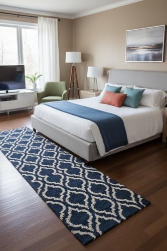 Image of Carpet for Hallway, Kitchen, and Modern Interiors, Cozy Shag Runner for Living Room, Entryway & Office Decor Size 1.5x4 feet Blue M iii