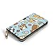 Produktbild JHGFG Cute Corgi Blue RFID-Blocking-Reißverschluss für Damen Geldbörse Echtes Leder Clutch Long Card Holder Organizer Wallets Große Reisetasche