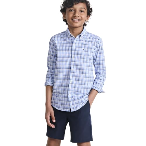 vineyard vines Boys Callwood Plaid Featherweight Performance Shirt