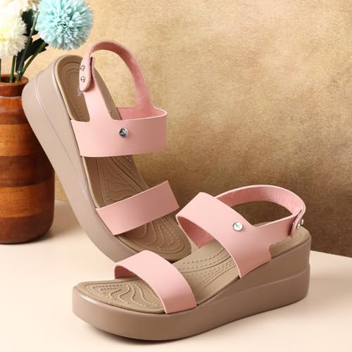 Image of YOHO Bliss Platform Heel Sandals for Women | Orthopedic Cushioned Footbed Footwear | Comfortable Open Toe Wedges | 006