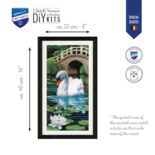 Kit punto de cruz contado cisne manualidades DIY bordar cuadros decoracion arte de pared 3