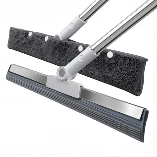 Purexa Scopa ad aria multifunzione larga da 15,8 ″ per depilazione di acqua e animali domestici, Lavavetri per pavimenti per piastrelle, legno duro e pulizia sotto il pavimento con manico telescopico