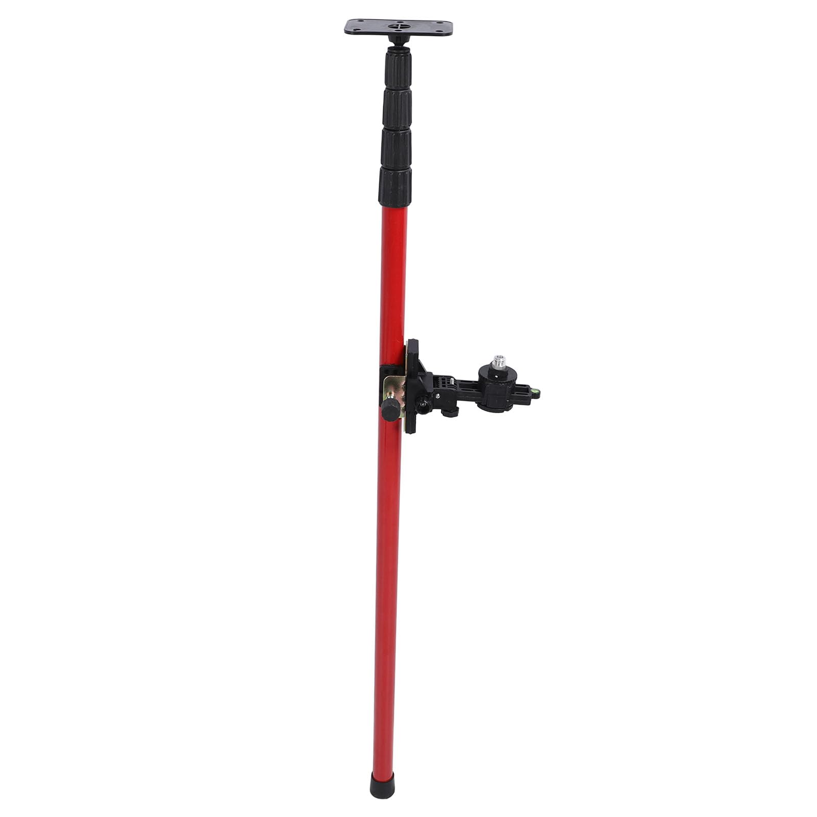 Pole, Adjustable Mounting Telescoping Pole with 6mm 15.2mm Interface Universal Stabilizer, 4m Telescopic Leveler Mounting Rod for Rotary Line Lasers