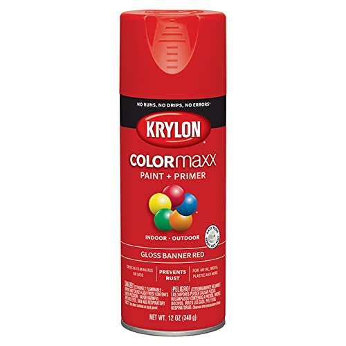 Krylon6-Pack of 12 oz K05503007 Banner Red COLORmaxx Paint & Primer Spray Paint, Gloss