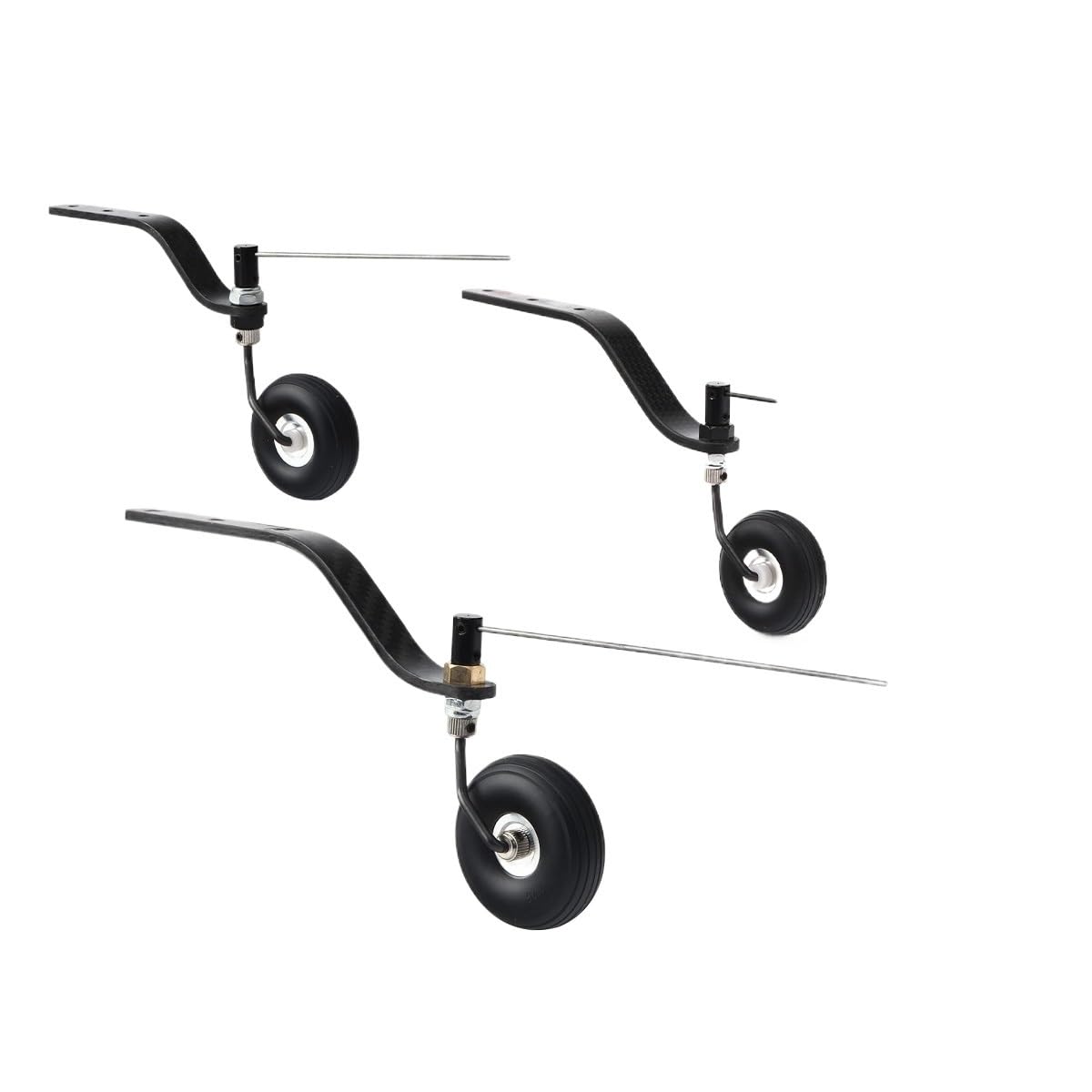 Tren trasero fibra carbonio con ruedas avión de combustible 30E~100CC | Estructura de carbono ligera y rígida reduce carga trasera y asegura rodaje estable.(For 50cc V2)