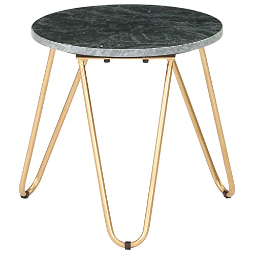 Table d'appoint aspect marbre vert et structure haut de gamme