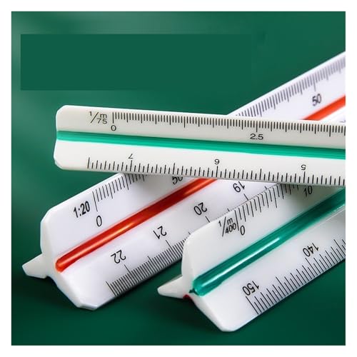 Regla triangular de aluminio para evitar errores de medicion en planos 2
