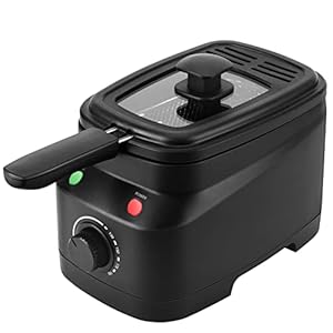 Mini Deep Fat Fryer Deep Fryer, 1.5L Deep Fat Fryers for Home Use Easy Clean, Chip Fryer with Adjustable Temperature Control, Stainless Steel Basket