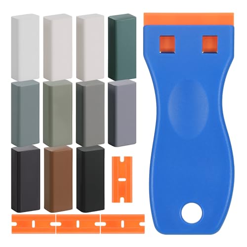 17pcs Cera Reparación Madera, Alta Dureza Masilla Madera, Reparador Arañazos Parquet con Espátula, Fundible en Caliente Kit Reparación Suelo Laminado para Suelo de Parquet Arañazos Muebles (Gris)