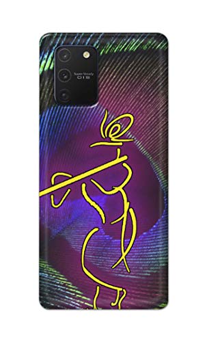 Image of PRINTFIDAA Lord Krishna On Peacock Feather Hard Back Cover for Samsung Galaxy Note 10 Lite /Samsung A81 / SM-N770F / DS Back Cover -(P6) KAT1007