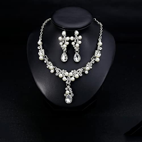 Juego de joyas gran bisutería pendientes para mujer collar cadena de declaración 45 cm 2