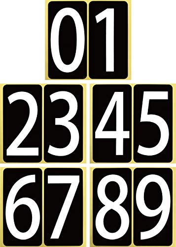 数字 【特大】 白文字 シール 66W091 ナンバー ステッカー ゼッケン 防水 大きい ラベル 番号 ユポ PP加工 耐候性 屋外【66×132mm/片】0〜9の10種各1片×1セット 66W091