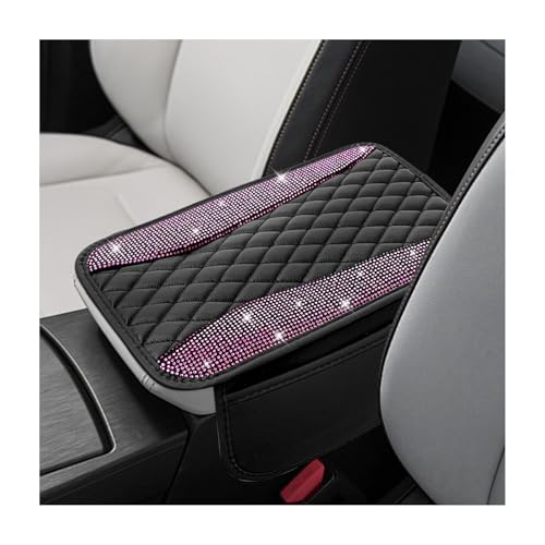 Fkewp Bling Car Center Console Cover, Sparkling Leather