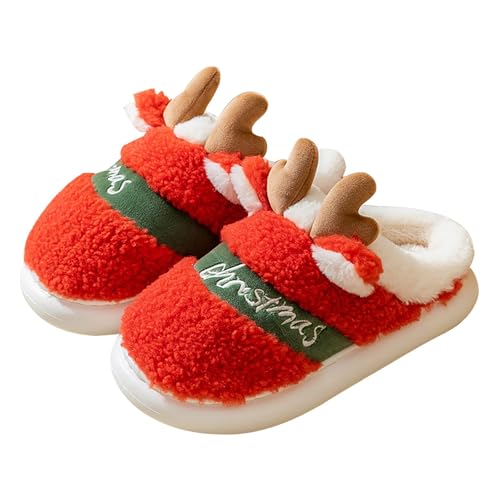 SHOBDW Zapatos de Casa Navidad para Mujer Hombre, Pantuflas Peluche Cmodas y Suaves Acogedoras Invierno Calientes Zapatillas Divertidos Lindo Navidad Interior Exteriores