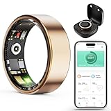 Heraphus Smart Wellness Ring V1, Stylish Fitness Tracker with Heart Rate, Blood Oxygen, Blood Pressure, Sleep & Step Monitor. IP68 Waterproof, No Subscription, iOS & Android Compatible (Gold, 8)