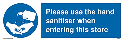 Pack of five - Please use the hand sanitizer when entering this store Sign - 300x100mm - L31