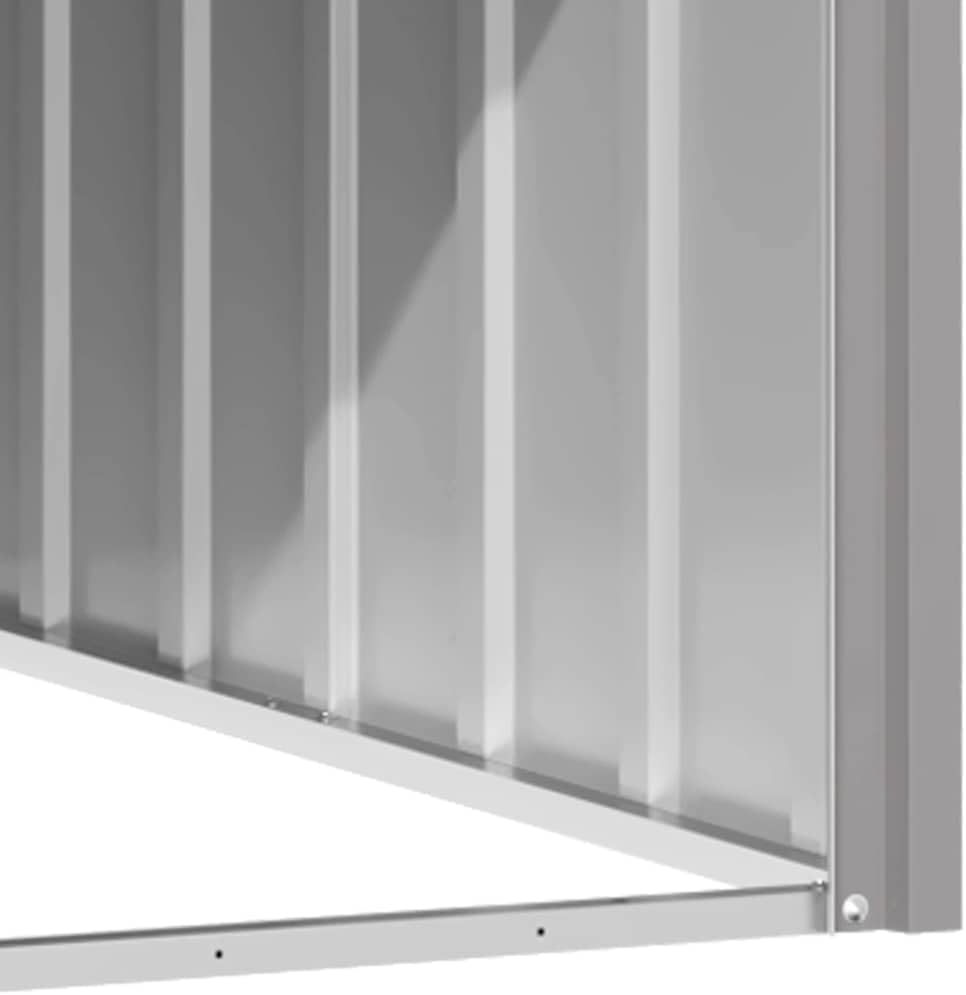 vidaXL Dog House, Outdoor Pet Kennel with Weather Proof Roof, Durable Outdoor Puppy Shelter Kennel for Pet, Gray Galvanized Steel