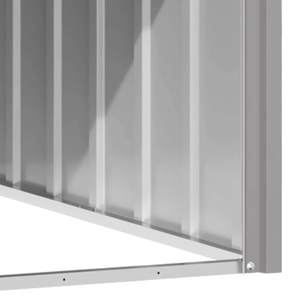 vidaXL Casa para Perros Cachorros Caseta Exterior Acero Galvanizado Gris