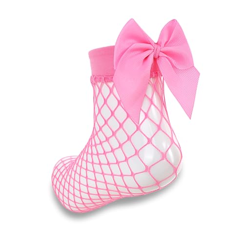 Littleforbig Women's Bow Fishnet Mesh Net Ankle Socks - 3 Pairs3